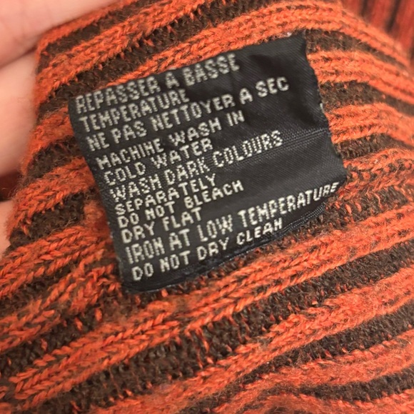 Point Zero Orange Label y2k Pullover Ribbed Top Large - Picture 13 of 14